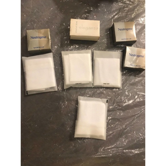 Neutrogena Shower Cap And Eleganza Shoe Sponge And Show Mitt Lot Of 8 New - Picture 1 of 10